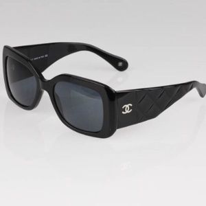 CHANEL Black Quilted Sunglasses 5019